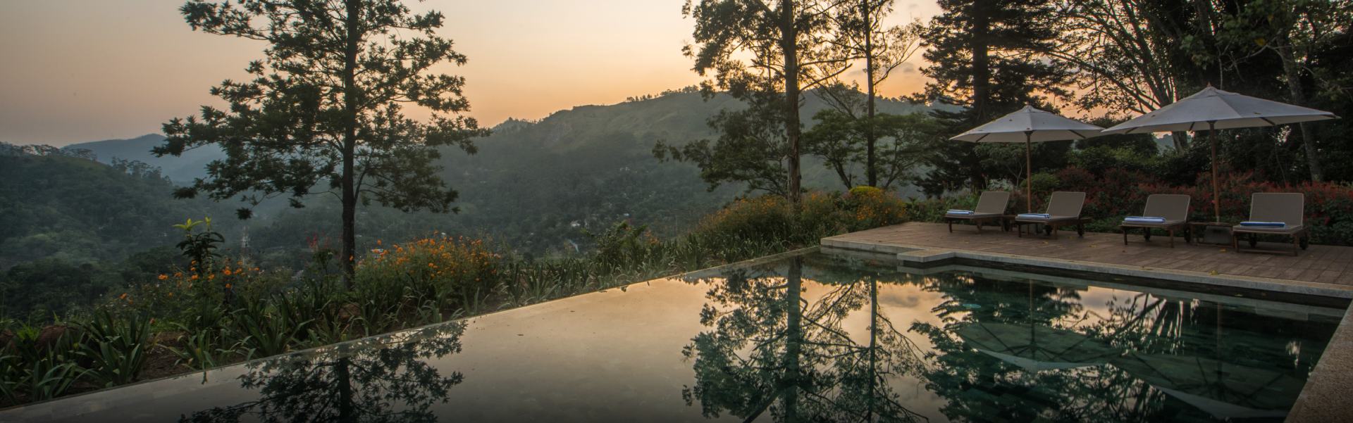 Nine Skies in Ella offers luxury honeymoons in Sri Lanka, with a private pool surrounded by nature and stunning hillside views